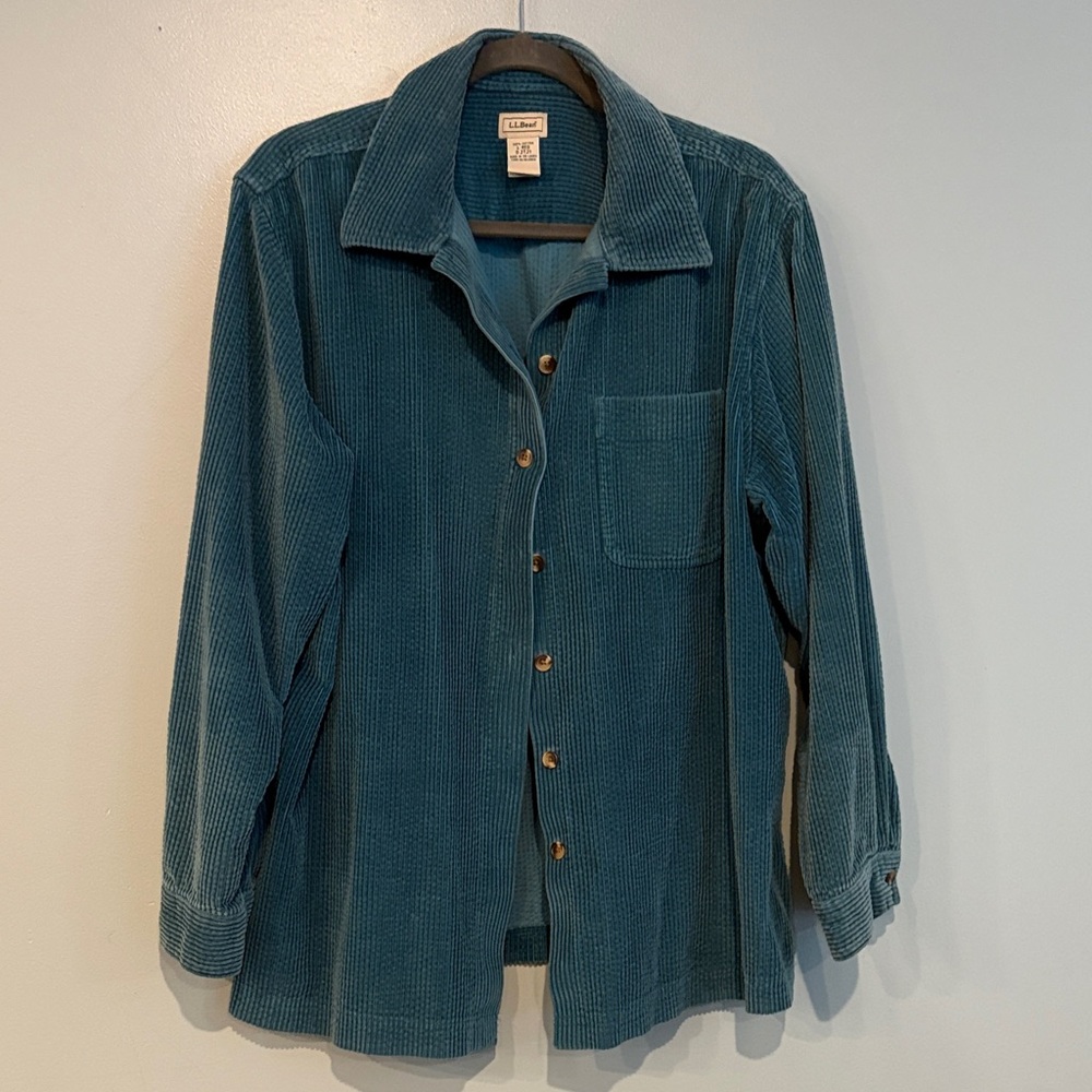 LLBean Teal Corduroy Shacket